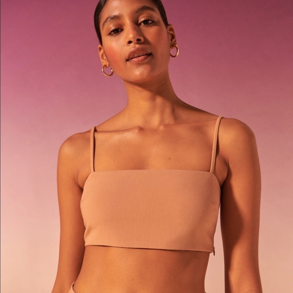 NWT Abercrombie & Fitch Tailored Cropped Squareneck Set Top